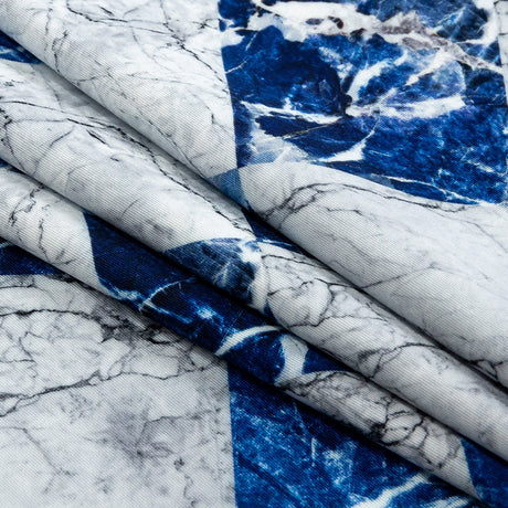 Wedgewood and White Checkered Marble Caye UV Protective Compression Swimwear Tricot with Aloe Vera Microcapsules
