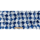 Wedgewood and White Checkered Marble Caye UV Protective Compression Swimwear Tricot with Aloe Vera Microcapsules