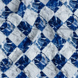 Wedgewood and White Checkered Marble Caye UV Protective Compression Swimwear Tricot with Aloe Vera Microcapsules
