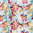 Compression Swimwear Tricot, UV Protective with Aloe Vera Microcapsules - Shells on an Aqua Boardwalk - Caye Collection