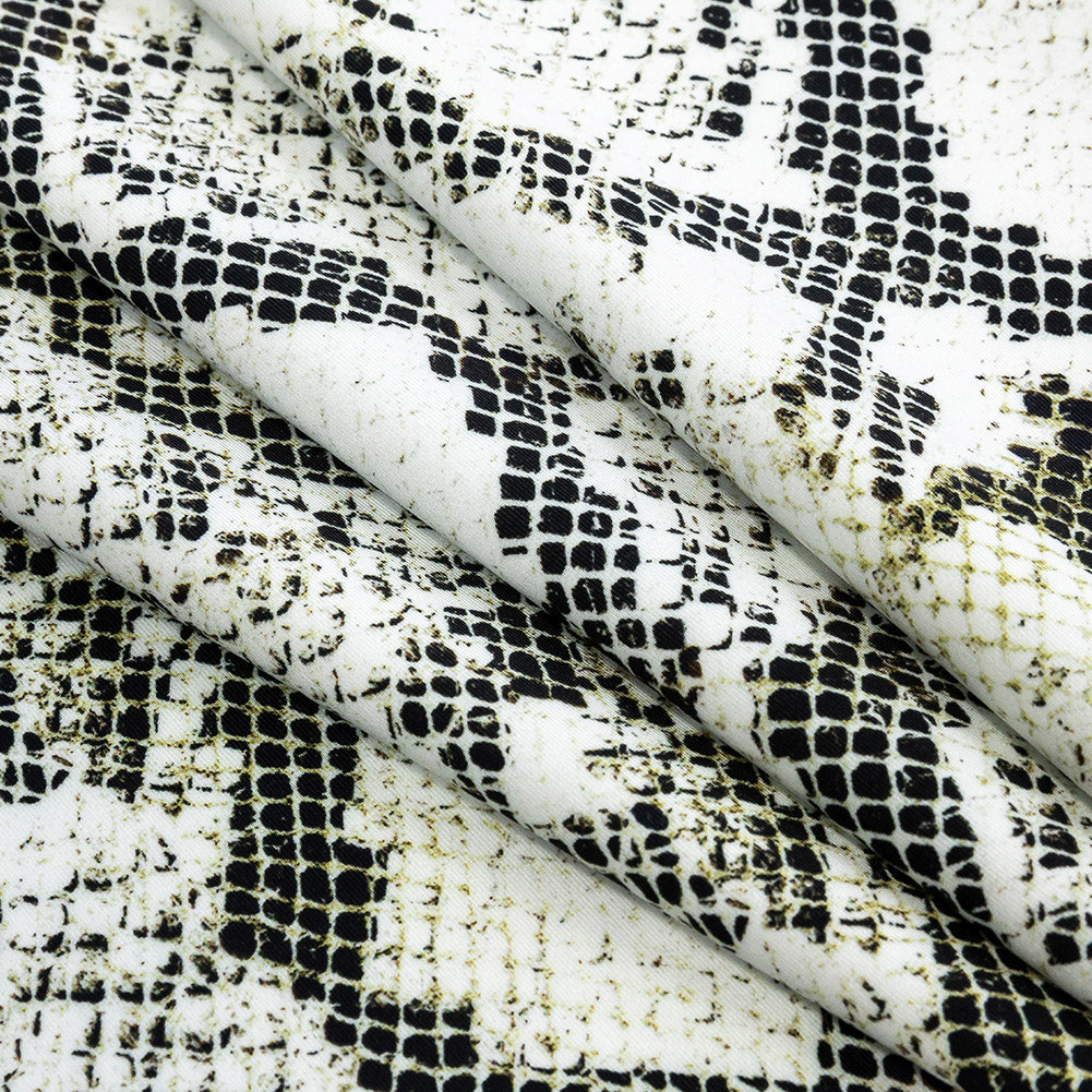 Compression Swimwear Tricot, UV Protective with Aloe Vera Microcapsules - White and Black Python - Caye Collection