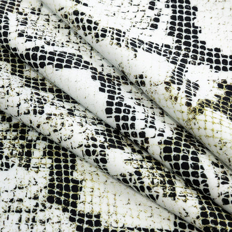 Compression Swimwear Tricot, UV Protective with Aloe Vera Microcapsules - White and Black Python - Caye Collection