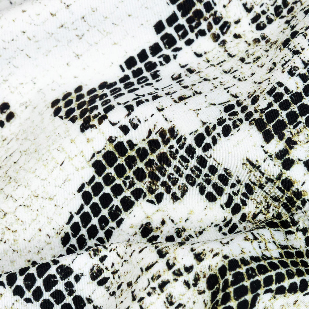 Compression Swimwear Tricot, UV Protective with Aloe Vera Microcapsules - White and Black Python - Caye Collection