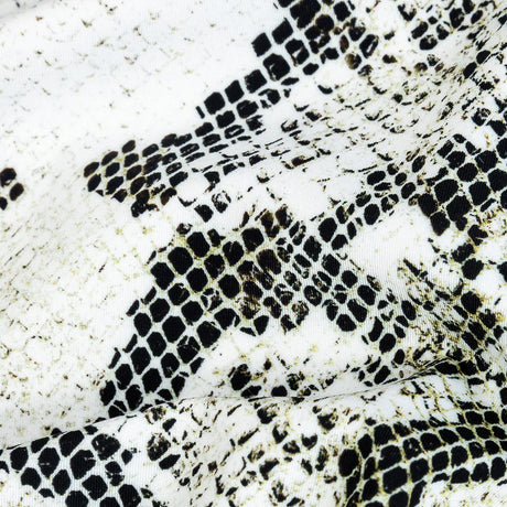Compression Swimwear Tricot, UV Protective with Aloe Vera Microcapsules - White and Black Python - Caye Collection
