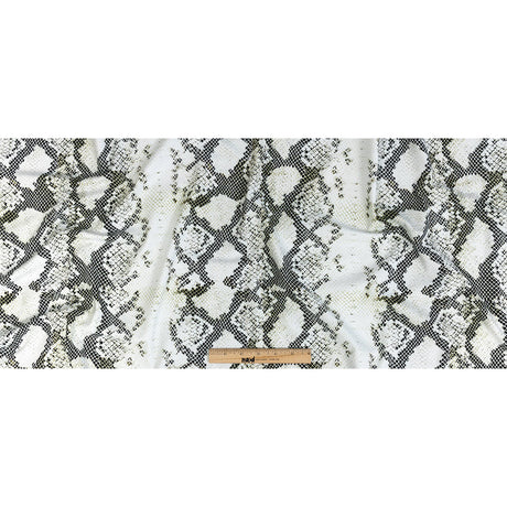 Compression Swimwear Tricot, UV Protective with Aloe Vera Microcapsules - White and Black Python - Caye Collection