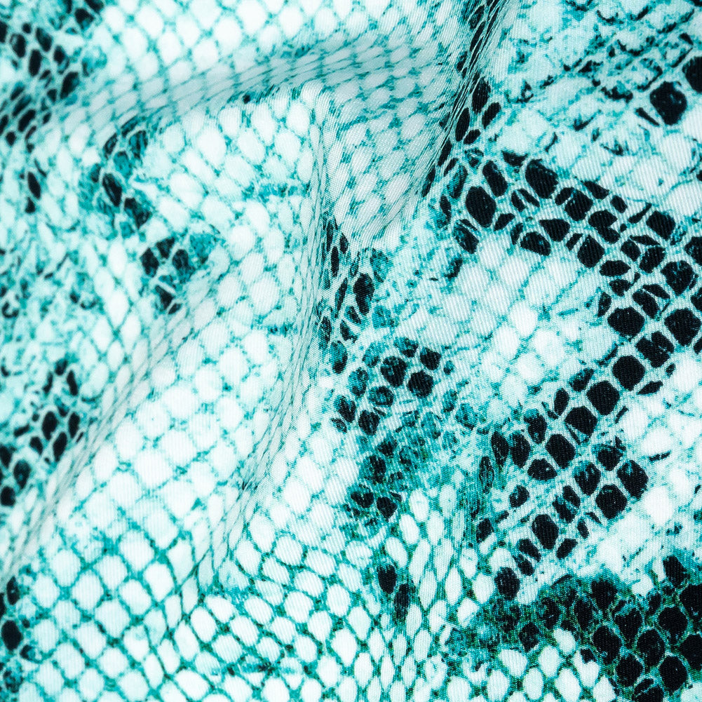 Compression Swimwear Tricot, UV Protective with Aloe Vera Microcapsules - Turquoise Python - Caye Collection