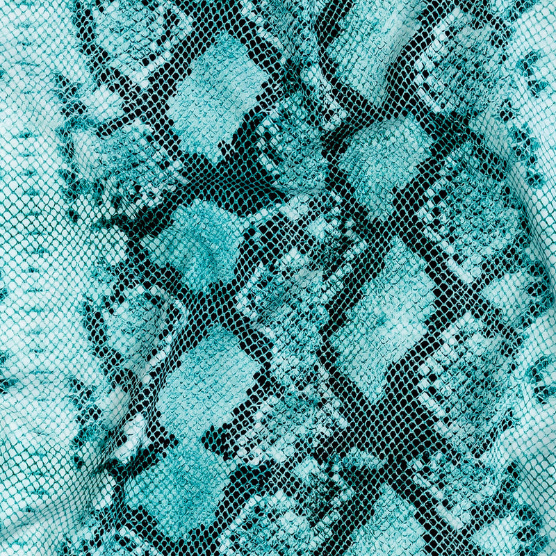 Compression Swimwear Tricot, UV Protective with Aloe Vera Microcapsules - Turquoise Python - Caye Collection