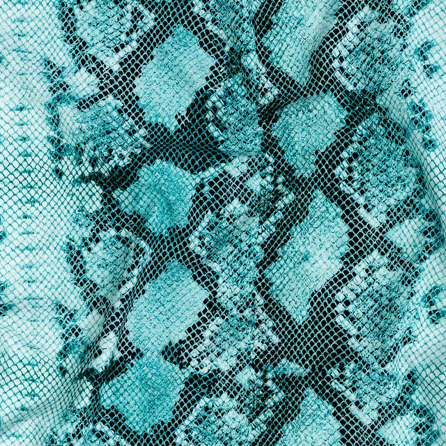 Compression Swimwear Tricot, UV Protective with Aloe Vera Microcapsules - Turquoise Python - Caye Collection