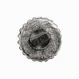 Italian Silver Metal, Crystal Rhinestones and Rabbit Shell Shank Button - 36L/23mm