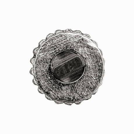 Italian Silver Metal, Crystal Rhinestones and Rabbit Shell Shank Button - 36L/23mm