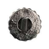 Italian Silver Metal, Crystal Rhinestones and Rabbit Shell Shank Button - 40L/25.5mm