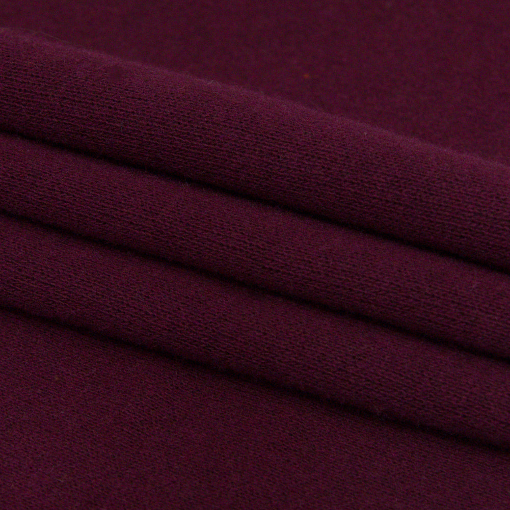 Italian Burgundy and Shaved Chocolate Reversible Wool Double Knit