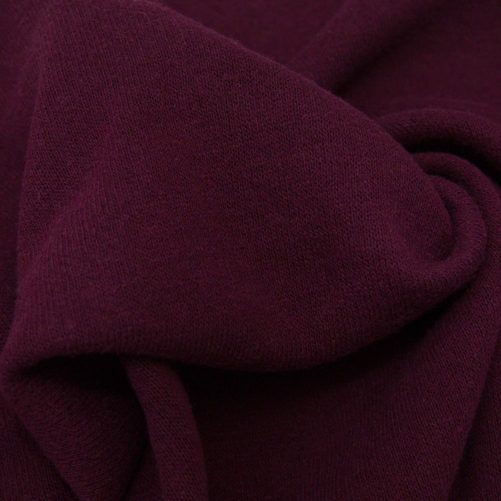 Italian Burgundy and Shaved Chocolate Reversible Wool Double Knit