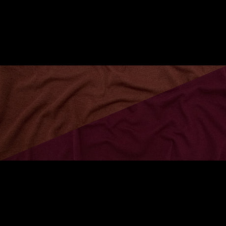 Italian Burgundy and Shaved Chocolate Reversible Wool Double Knit