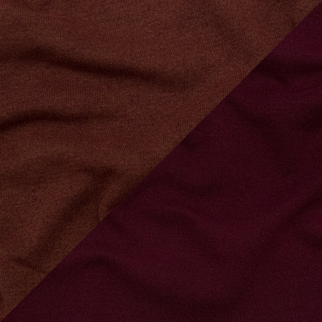Italian Burgundy and Shaved Chocolate Reversible Wool Double Knit