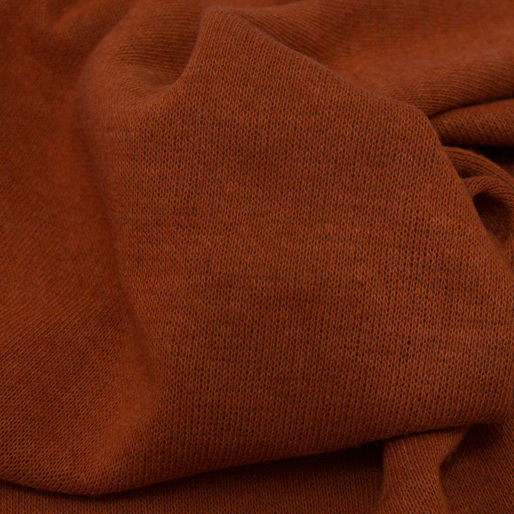 Italian Baked Clay and Carob Brown Reversible Wool Double Knit