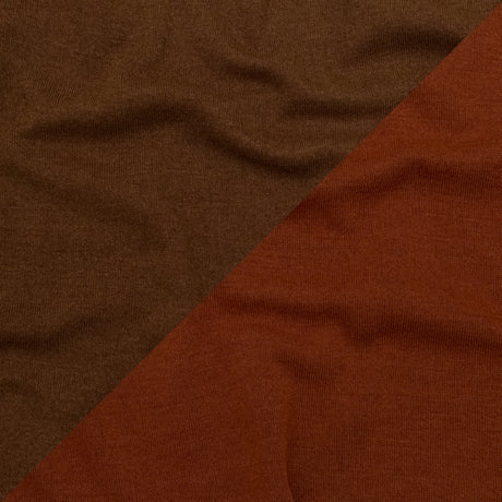 Italian Baked Clay and Carob Brown Reversible Wool Double Knit