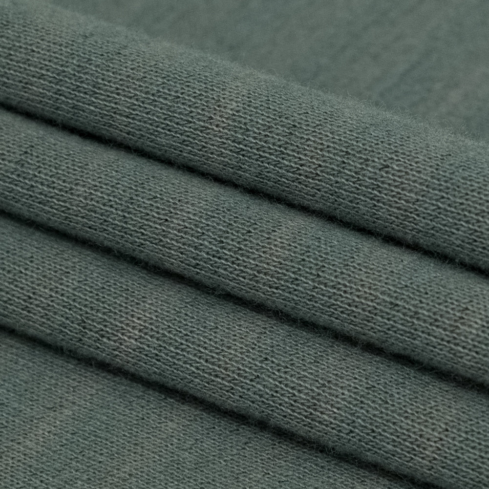 Italian Striped Sea Spray, Castor Gray and Adobe Rose Reversible Wool Double Knit