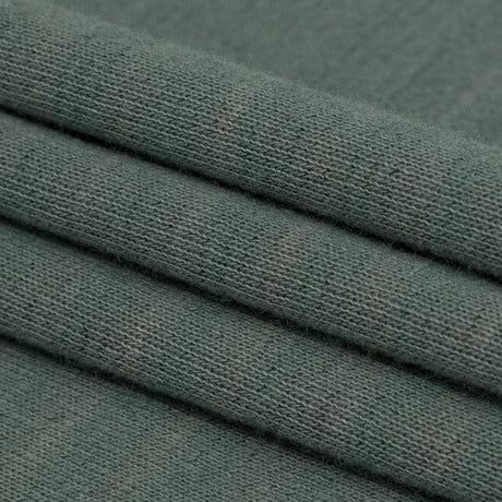 Italian Striped Sea Spray, Castor Gray and Adobe Rose Reversible Wool Double Knit