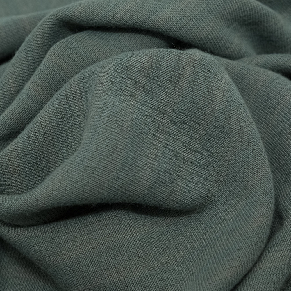Italian Striped Sea Spray, Castor Gray and Adobe Rose Reversible Wool Double Knit