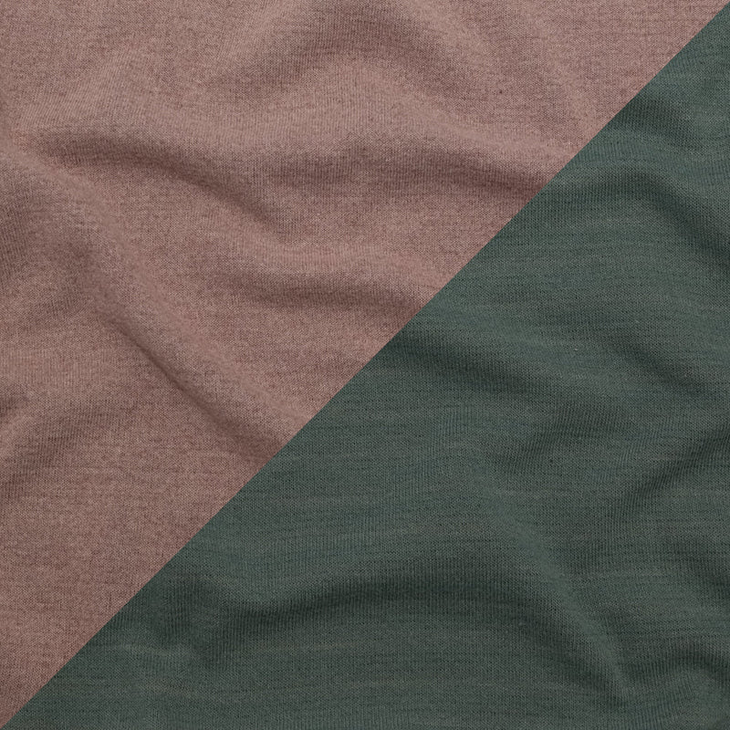 Italian Striped Sea Spray, Castor Gray and Adobe Rose Reversible Wool Double Knit