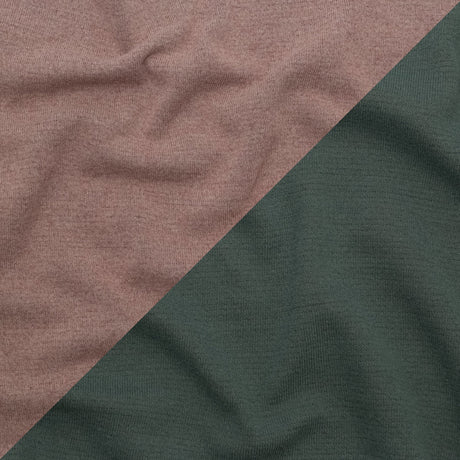 Italian Laurel Wreath and Desert Sand Reversible Wool Double Knit