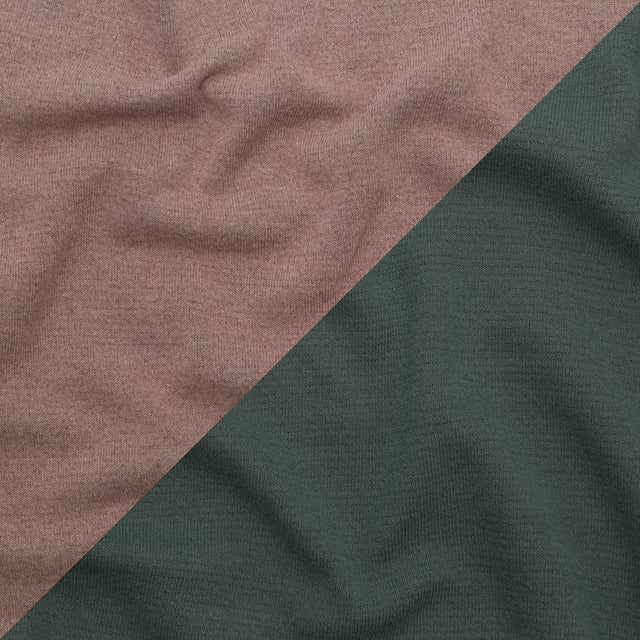 Italian Laurel Wreath and Desert Sand Reversible Wool Double Knit