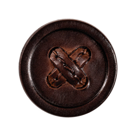Brown Cross Stitch Plastic Shank Back Button - 44L/28mm