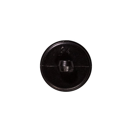 Italian Black Faux Leather Plastic Button - 24L/15mm