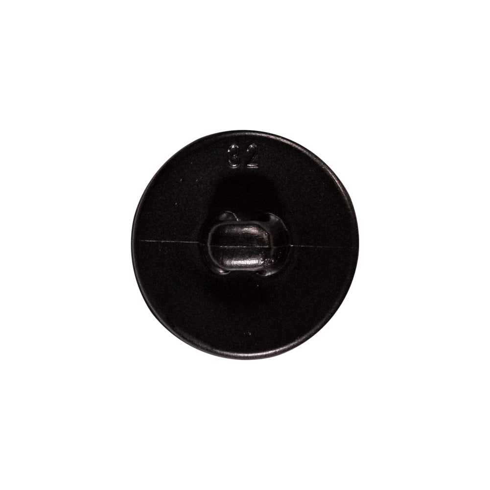 Italian Black Faux Leather Plastic Button - 32L/20mm
