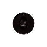 Italian Black Faux Leather Plastic Button - 32L/20mm
