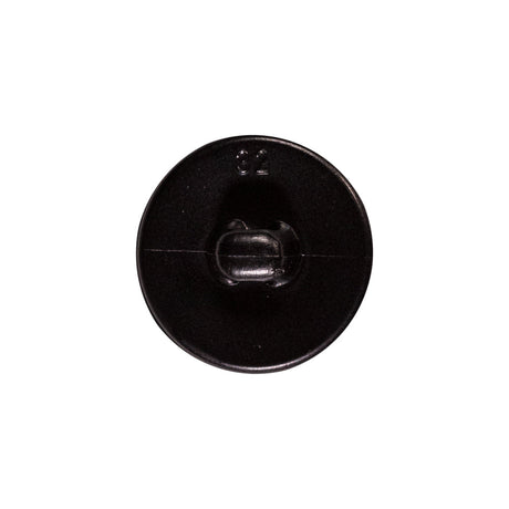 Italian Black Faux Leather Plastic Button - 32L/20mm
