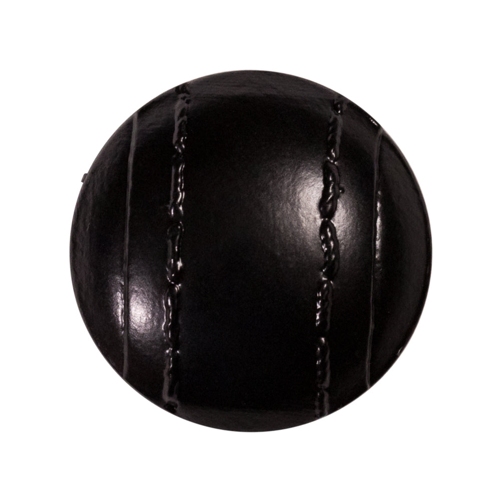 Italian Black Faux Leather Plastic Button - 44L/28mm