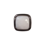 Italian White and Gunmetal 2-Piece Plastic Button - 25L/16mm