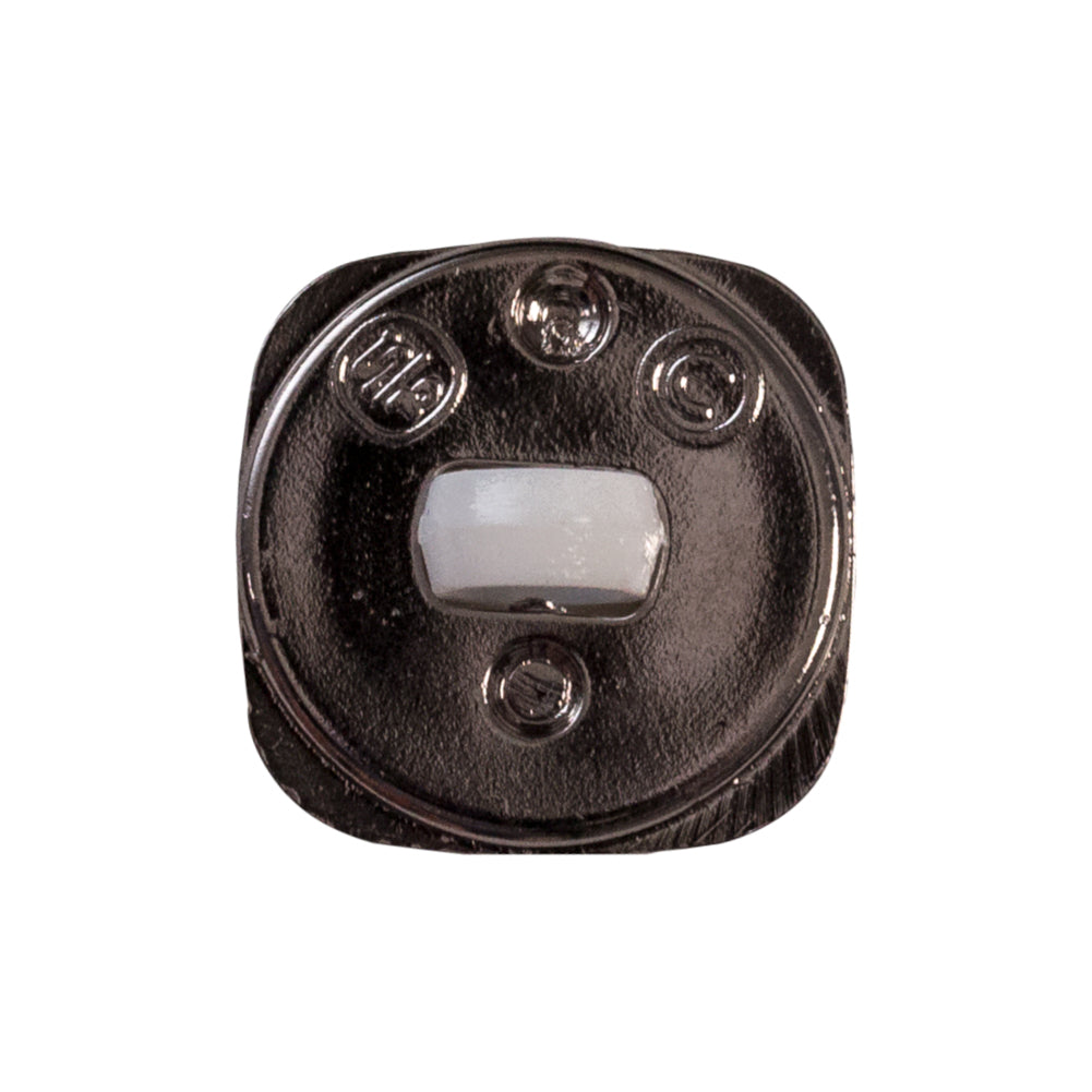 Italian White and Gunmetal 2-Piece Plastic Button - 30L/19mm