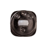 Italian White and Gunmetal 2-Piece Plastic Button - 30L/19mm