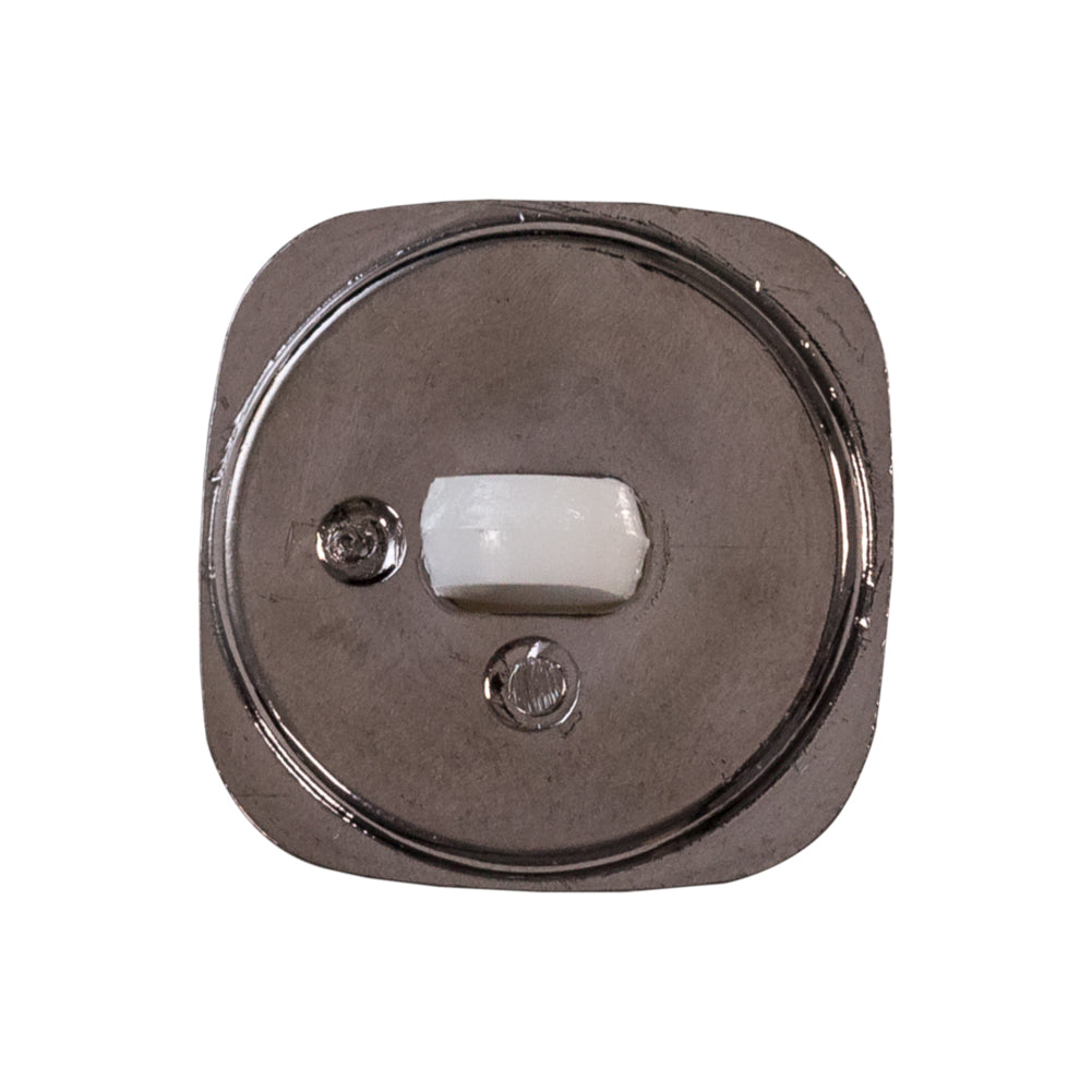 Italian White and Gunmetal 2-Piece Plastic Button - 38L/24mm