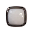 Italian White and Gunmetal 2-Piece Plastic Button - 38L/24mm