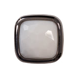 Italian White and Gunmetal 2-Piece Plastic Button - 38L/24mm