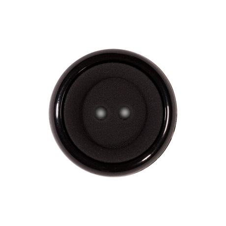 Italian Black 2-Hole Plastic Button - 36L/23mm