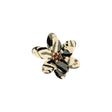 Italian Capulet Olive and Reed Yellow Tortoise Flower Applique with Beaded Core - 2.75"
