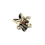 Italian Capulet Olive and Reed Yellow Tortoise Flower Applique with Beaded Core - 2.75"