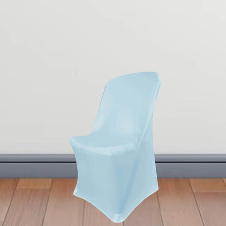1 Piece Baby Blue Spandex Chair Slipcover Stretch Fit for Lifetime Folding Chair