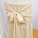 1 Piece Chiffon Chiavari Chair Cover With Sash Champagne