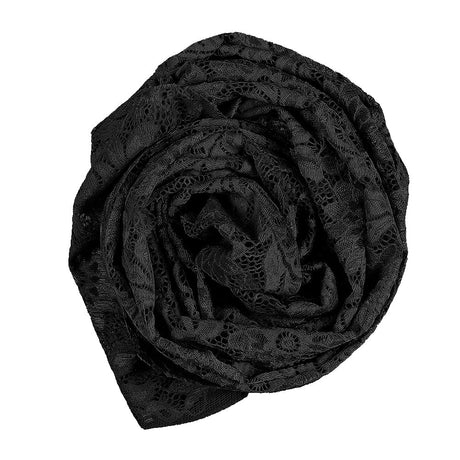 Re-Embroidered Stretch Lace - Black Sunflowers - McKee Collection