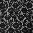 Re-Embroidered Stretch Lace - Black Sunflowers - McKee Collection