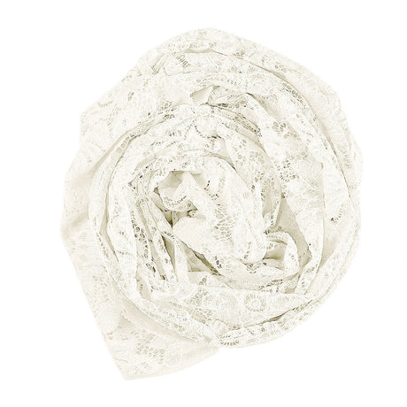Re-Embroidered Stretch Lace - White Sunflowers - McKee Collection
