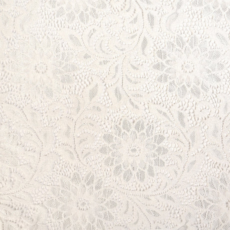 Re-Embroidered Stretch Lace - White Sunflowers - McKee Collection
