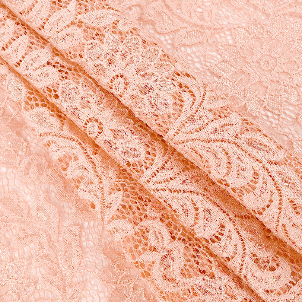 Re-Embroidered Stretch Lace - Peachy Keen Sunflowers - McKee Collection