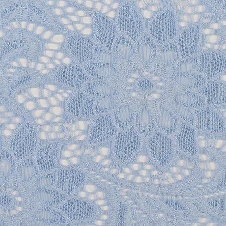 Re-Embroidered Stretch Lace - Placid Blue Sunflowers - McKee Collection